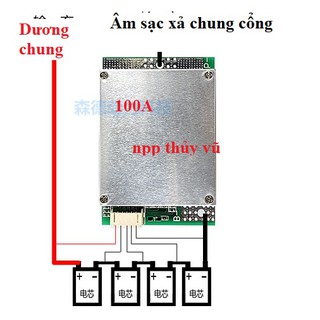 Mạch bảo vệ 100A chung cổng BMS 4S 100A