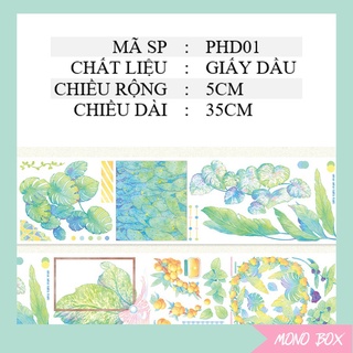 [Chiết] Washi tape 7,5x35cm hình nền phong cảnh, băng dán trang trí làm tranh washi Mono_box