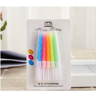 nến sinh nhật [FREESHIP❤️]  Vỉ 10 Nến Kim Xoắn nhiều màu - Trang trí bánh sinh nhật,trang trí bánh kem - HD Shop