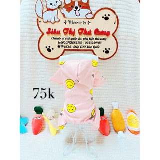 ❌HOT HOT❌ áo ngủ 4 chân dành cho chó mèo hoạ tiết mặc cười, hàng cao cấp