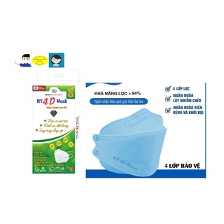 HỘP 10 CÁI KHẨU TRANG NY 4D Mask KF94 Ngăn Bụi Kháng khuẩn Chống nắng Bảo vệ sức khỏe Sản xuất từ Cty Như Ý