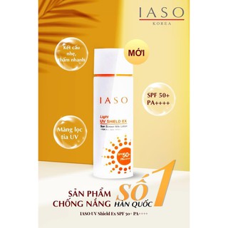 Sữa chống nắng thoáng mịn nâng tông IASO UV SHIELD EX SPF42+ PA++++ I29