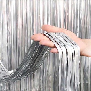 Rèm Kim Tuyến - Màu Bạc - 1x2 m (trang trí background sinh nhật, livestream, đám cưới, khai trương,...)