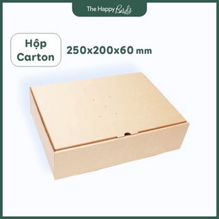 Hộp đựng quà, phụ kiện carton nắp gài giấy kraft trơn 25x20x6 cm
