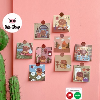 Tranh dán tường, Bộ thiệp postcard Hàn Quốc decor trang trí tường kiểu hàn , phụ kiện chụp ảnh