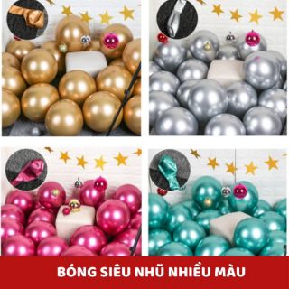 10 Bóng bay siêu nhũ ánh kim cao cấp, trang trí sinh nhật, tiệc cưới size 10 inch (hàng loại 1)
