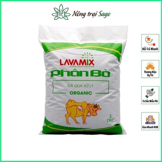 Phân Bò Hữu Cơ LAVAMIX Đã Qua Xử Lý - Không Mùi, Giàu Đạm Hữu Cơ, Giúp Cây Phát Triển (túi 3dm3) - Nông Trại Sago