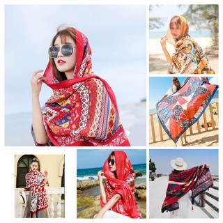 Khăn choàng boho đi biển, khăn choàng thổ cẩm, phong cách vintage MS 01-08