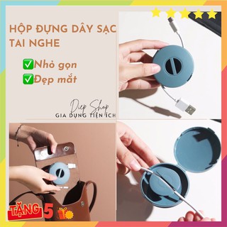 Hộp đựng dây sạc -tai nghe điện thoai nhỏ gọn tiện lợi Túi đựng Hộp đựng mẫu mới QC225