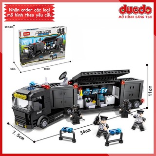 Hsanhe 6510 Lắp ghép Trung tâm chỉ huy di động cảnh sát SWAT - Đồ chơi Xếp hình Mô hình lính Minifigures Mini