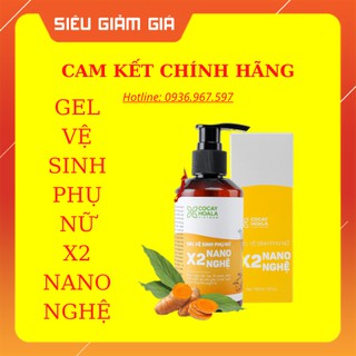 Dung dịch vệ sinh phụ nữ Giảm Viêm Ngứa Gel X2 Nano Nghệ Cỏ Cây Hoa Lá 150 ml