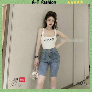 Quần short jean nữ ngố ❤️FREESHIP❤️ Quần Ngố Jean Nữ chất bò co giãn lưng cao thời trang A-T Fashion - NM803a