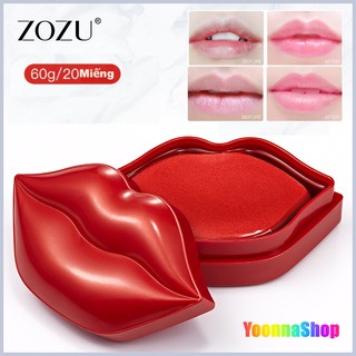 MẶT NẠ MÔI HOA HỒNG ZOZU DƯỠNG ẨM MỀM MÔI CĂNG MỌNG, HỒNG TỰ NHIÊN (60g Hộp 20 Miếng)
