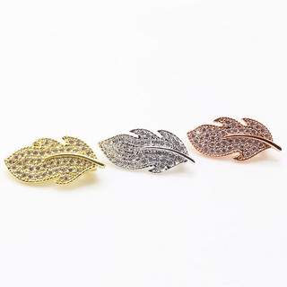 [C2C] Phụ kiện trang sức (DIY) - Khóa chốt chặn tạo kiểu đầu chuỗi Hình lá nạm đá lấp lánh