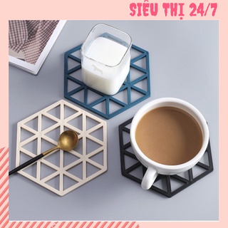 Miếng Lót Nồi, Đế Lót Nồi Bát Đĩa Cách Nhiệt Chất Liệu Silicol Họa Tiết Hình Học 88294 SIÊU THỊ 24/7