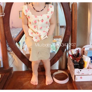 Áo 2 dây quai to dâu tây bé gái cực xinh