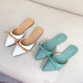 DÉP NỮ ĐẾ BỆT SHU STORE - DÉP SỤC THỜI TRANG NỮ BÍT MŨI ĐÍNH NƠ NHỎ ĐẾ BỆT