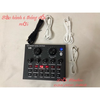 Soundcard V8 thế hệ mới kết nối Bluetooth để lấy nhạc livestream - Bảo hành 6 tháng đổi mới