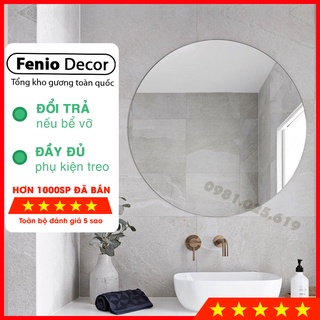 Gương nhà tắm gương soi treo tường hình tròn không viền Cạnh viền được mài nhẵn an toàn