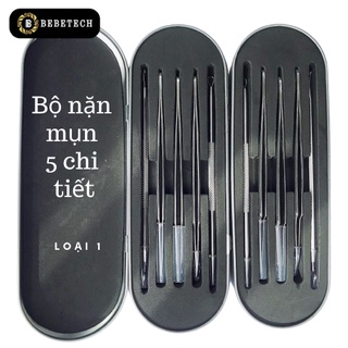 Bộ Cây Nặn Mụn Có Hộp Đựng 5 Chi Tiết Bằng INOX Không Gỉ Loại Tốt Bền Đẹp