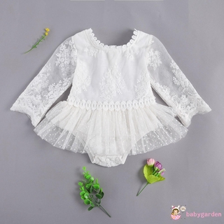 Áo Liền Quần Cổ Tròn Tay Dài Thêu Ren Cho Bé Gái