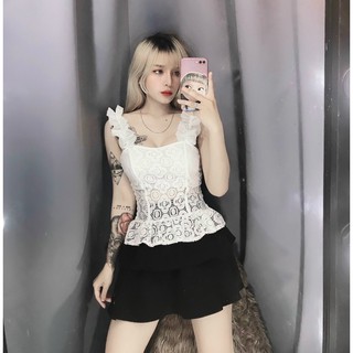 hot hit áo kiểu ren lưới hot hit kèm mút (lưng nhún chun) cực sexy tôn dáng