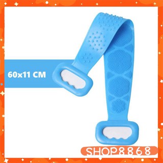 Dây tắm chà lưng silicon 2 mặt massage ( ngẫu nhiên màu )-shop8868