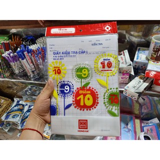 Giấy kiểm tra 4 ôli cấp 1 hồng hà 2.5x2.5