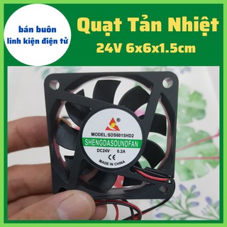 Quạt tản nhiệt 24v 6cm, 6x6x1.5cm, quạt dc 24V