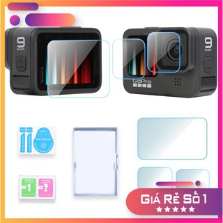 Kính cường lực Gopro 9  Độ cứng 9H  Cường lực cho  máy quay Gopro hero 9 black - Case chống nước - Ốp silicon- Nắp sạc