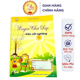 Vở ô ly luyện viết chữ nghiêng cho bé Ánh Dương có mẫu chữ nét thanh đậm chuẩn cao cấp