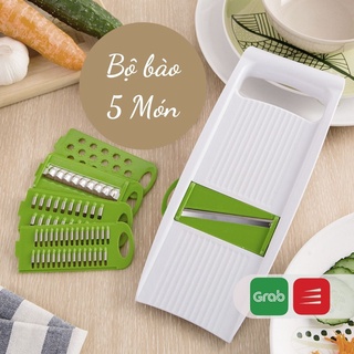 Bộ bào rau củ đa năng 5 trong 1 kèm lưỡi dao thay thế linh hoạt tiện dụng EC Life 0902