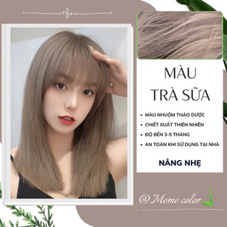 thuốc nhuộm tóc  trà sữa . tặng kèm bao tay , hdsd , oxi trợ dưỡng