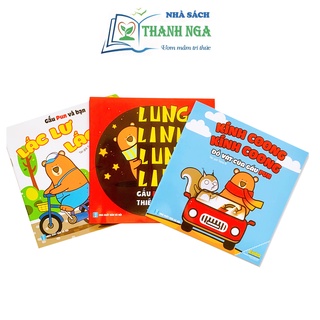 Sách - Ehon âm thanh Gấu Pun và bạn, Gấu Pun ngắm cảnh vật và Gấu Pun cùng đồ vật (Combo 3 cuốn)