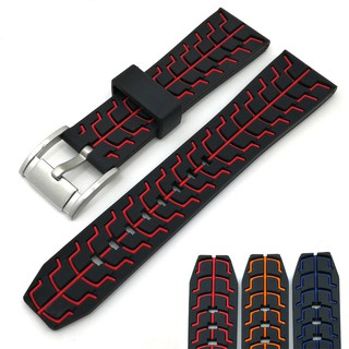 Dây đồng hồ cao su sọc xương TIK002