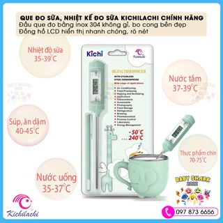 Que đo Kichilachi chính hãng, Nhiệt kế đo nhiệt độ sữa, cháo, nước, chất lỏng an toàn cho bé và gia đình