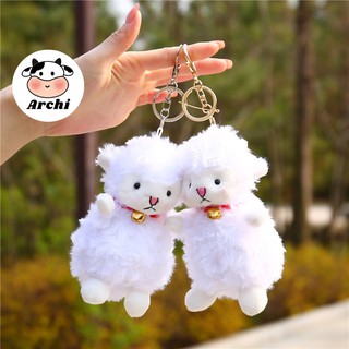 Móc khoá, móc cài balo hình cừu trắng mũi đỏ