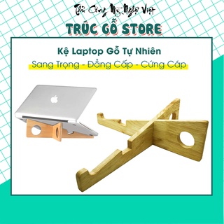 Kệ laptop, giá đỡ máy tính xách tay bằng gỗ tản nhiệt tự nhiên hình chữ X giúp giá đỡ cứng cáp, không bị lật đổ