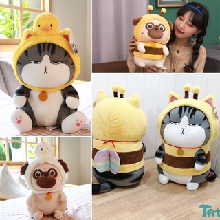 Gấu bông Thú bông Mèo Hoàng Thượng - Chó Ầu Mai Gót chính hãng đội mũ ong mũ vịt (Cuộc sống thượng lưu của hoàng đế mèo)