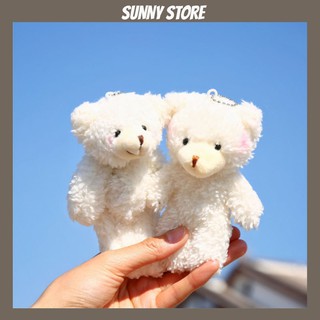 Móc khóa balo dễ thương hình chú gấu bông màu trắng SUNNYSTORE