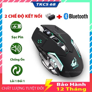 Chuột Không Dây Bluetooth Gaming Chơi Game Cực Đã Dùng Pin Sạc, Click Không Gây Tiếng Ồn Bảo Hành 12 Tháng