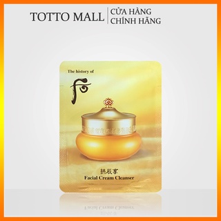 [ Date 24] Kem tẩy trang Whoo Facial Cream Cleanser 2ml/gói - Gói kem tẩy trang Whoo