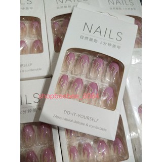 Bộ 24 móng tay giả hoạ tiết ngọn lửa nữ tính