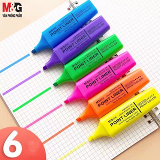 Bút dạ quang highlight M&amp;G-màu xanh dương/hồng/xanh lá/tím/cam-AHM21572B1/AHM21572C/AHM21572D/AHM21572E/AHM21572F-1 cây