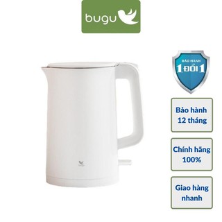 Ấm Siêu Tốc  Bình Đun Nước Điện Chống Bám Cặn Inox 304 1.7L 1850W Bugu K2P