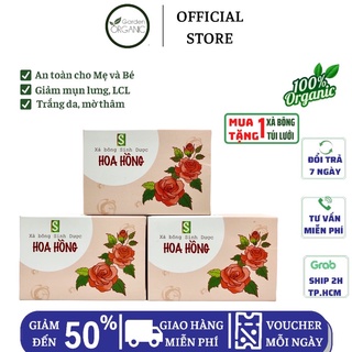 Xà bông hoa hồng organic SINH DƯỢC 100gr - dưỡng da, làm sạch, mờ thâm, sáng da | BỘT NATURAL