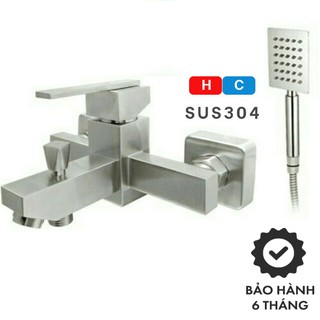 Củ sen tắm nóng lạnh inox 304 mờ kiểu vuông