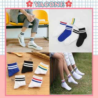 Tất cổ cao Vacone tất trơn cao cổ họa tiết viền cổ kẻ phong cách Hàn Quốc TK01