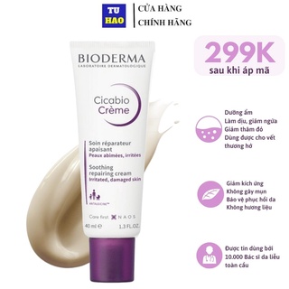 Kem dưỡng Bioderma Cicabio Creme phục hồi làm dịu da kích ứng 40ml