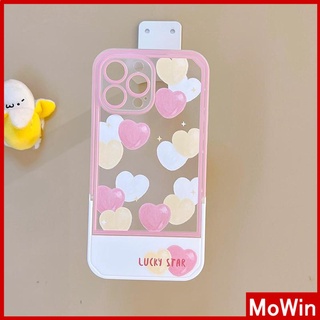 iPhone Case Acrylic Invisible Folding Stand Silicone Soft Case Airbag Shockproof Cover Camera Pink Heart Cute Compatible For iPhone 11 Pro Max 13 Pro Max 12 Pro Max 7Plus xr XS Max